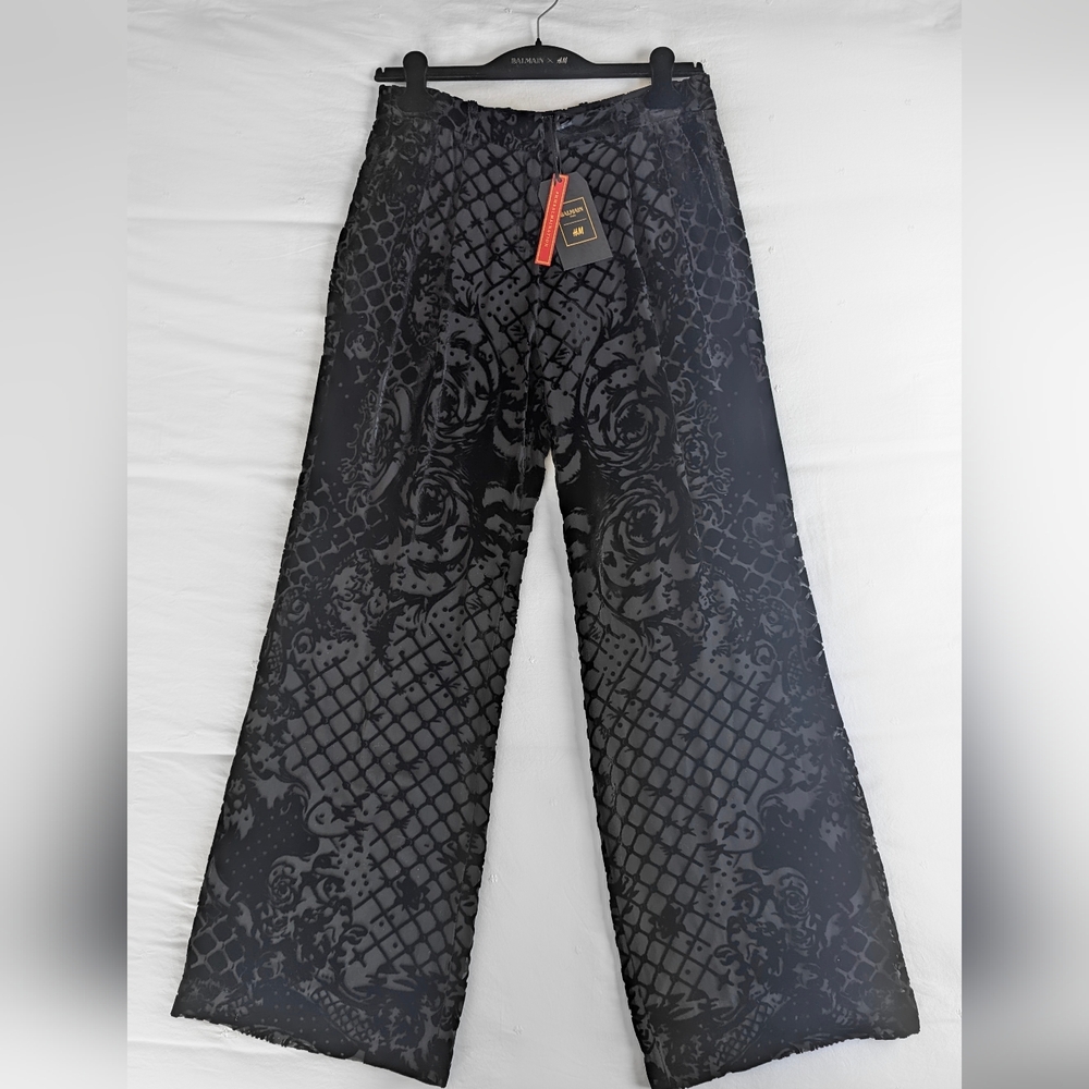 BALMAIN H&M Wide Leg Velvet Pants; Size 6